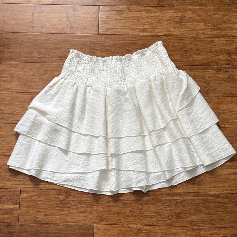 SHEIN White Ruffled Mini Skirt